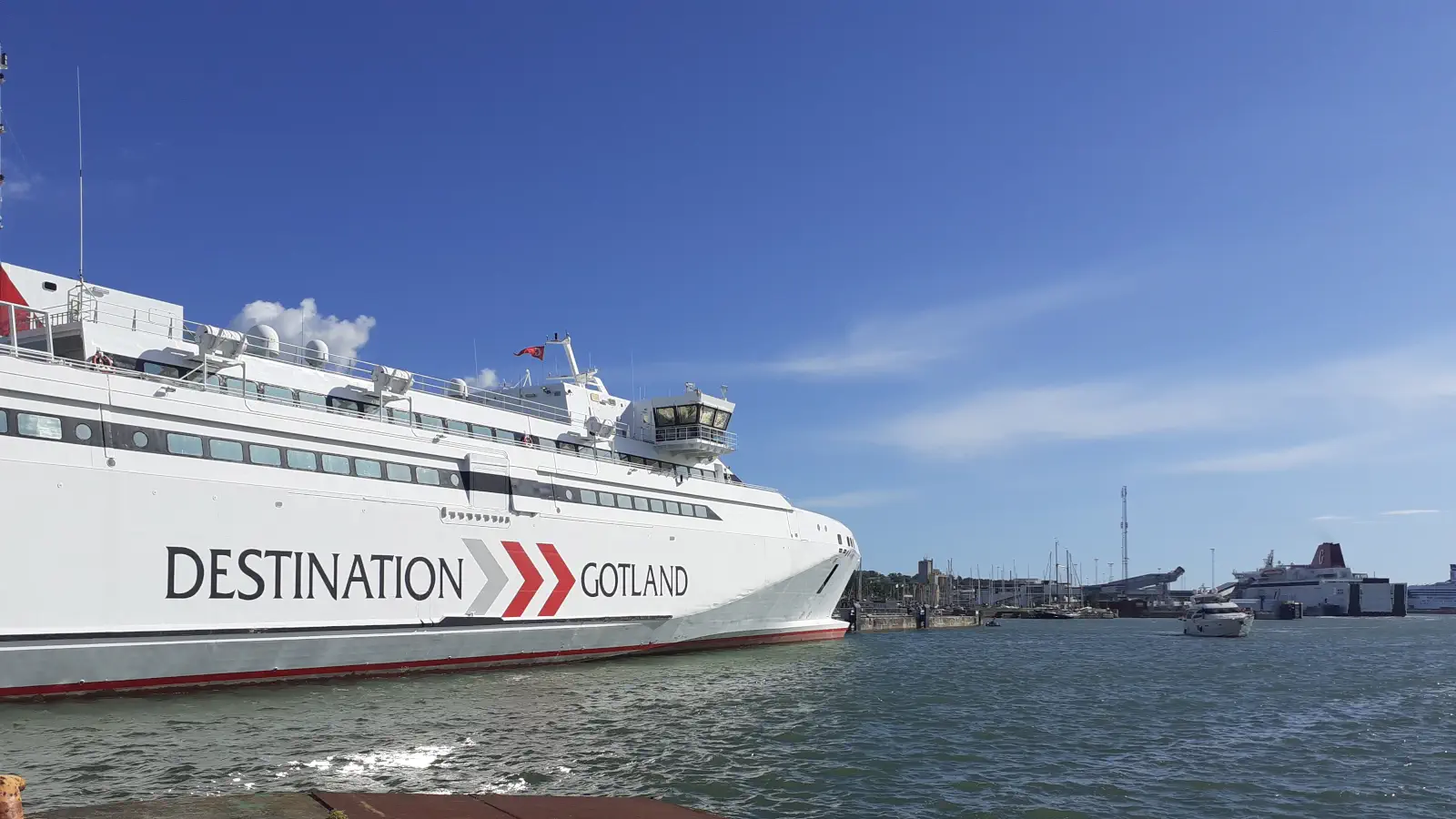 Gotland Färjor i Visby hamn på den svenska ön Gotland.