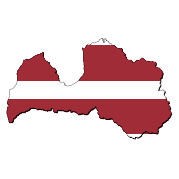 Karta och flagga i Lettland