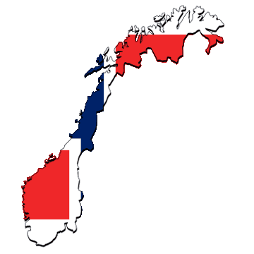 Karta och flagga i Norge