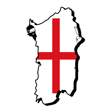 Sardinien Karta och flagga i Sardinien