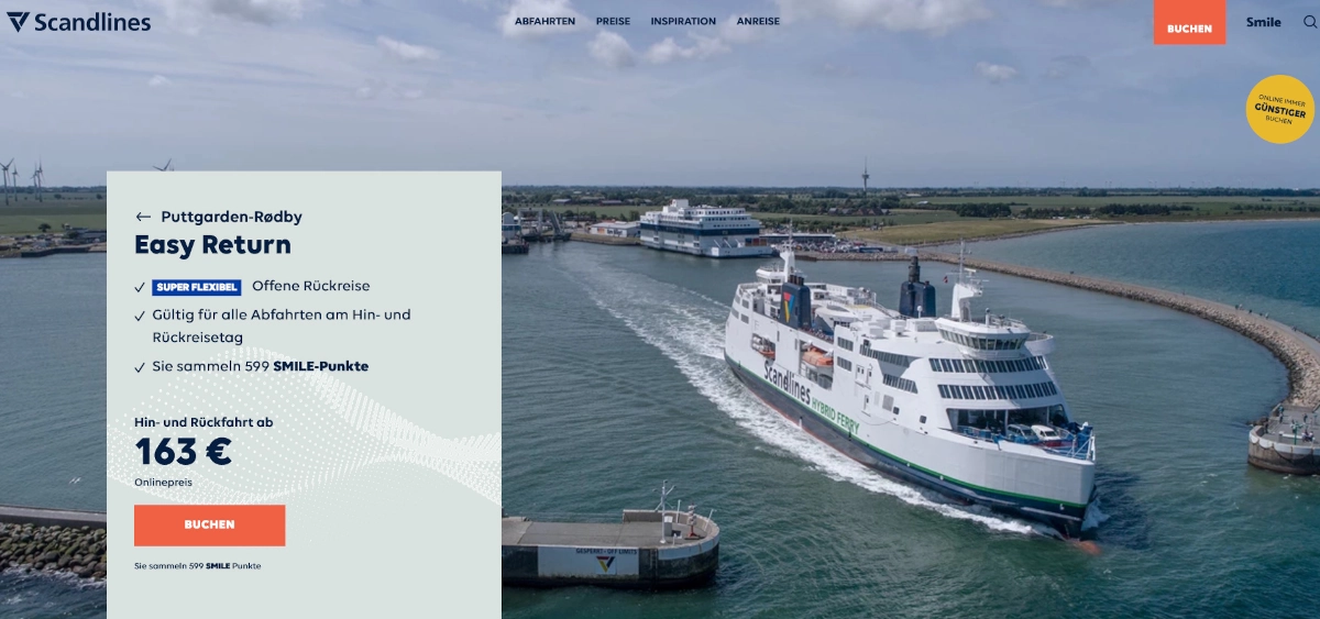 Scandlines Enkel returbiljett 2023