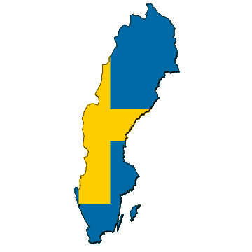Karta och flagga i Sverige