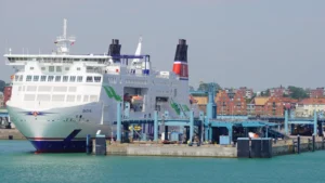 Färja Stena Line Skane från hamnen i Trelleborg.