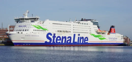 Stena Line Färja Stena Germanica vid färjeterminalen i Kiel.