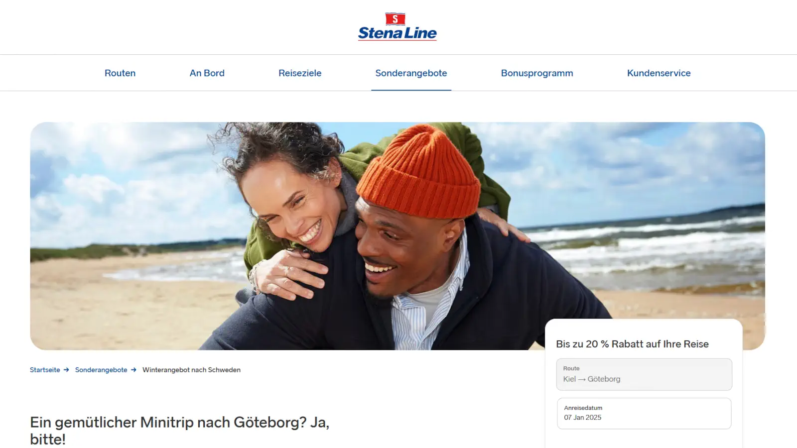 Stena Line Vintererbjudande - Boka en miniresa till Göteborg med 20% rabatt