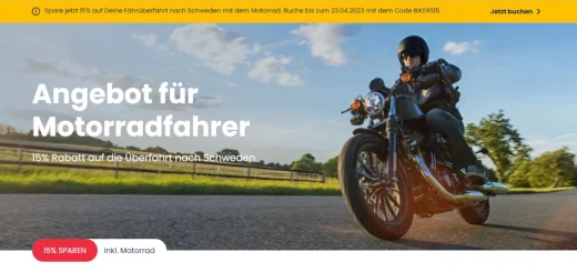 TT-Line Rabatt för motorcyklister